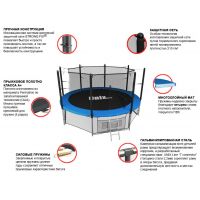 Батут с сеткой UNIX line 12 ft inside Blue (366 см)