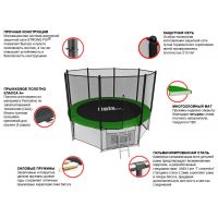 Батут с сеткой UNIX line 14 ft outside Green (427 см)