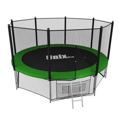 Батут с сеткой UNIX line 14 ft outside Green (427 см)
